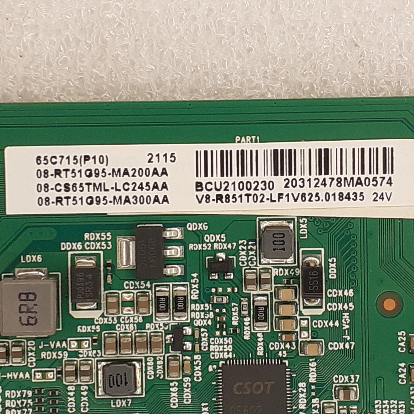 CARTE PRINCIPALE 08-RT51G95-MA200AA pour Télé TCL  65C715