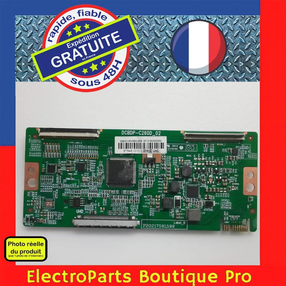 Carte T-CON DCBDP-C260D_02 pour télé SMART-TECH SMT55F30UC2M1B1