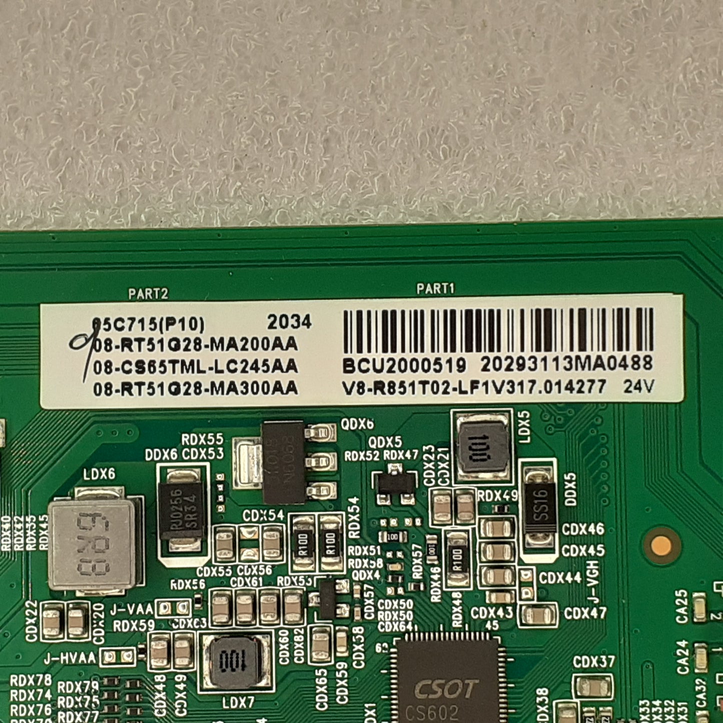 CARTE PRINCIPALE 08-RT51G28-MA200AA pour Télé TCL  65C715