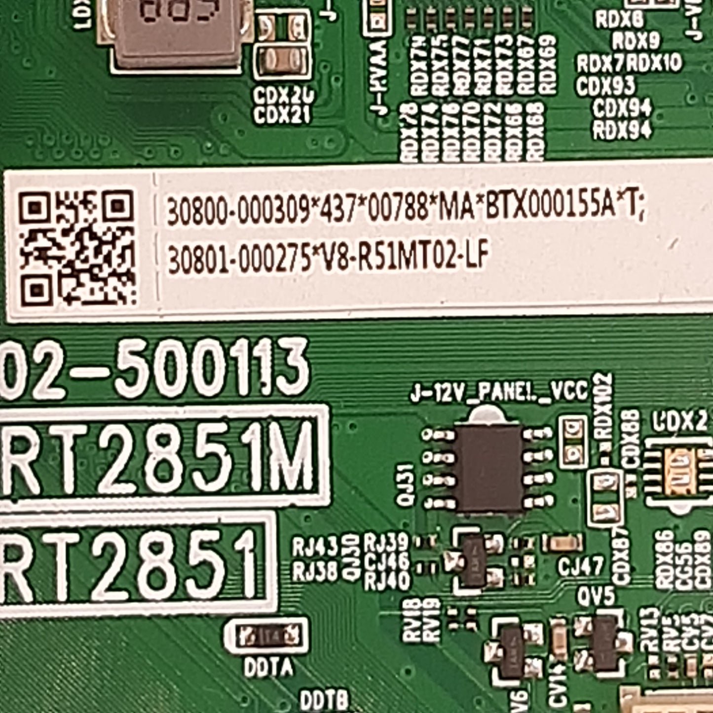 CARTE PRINCIPALE 30801-000275 V8-R51MT02-LF pour Télé TCL 43P725 (43P725X2)