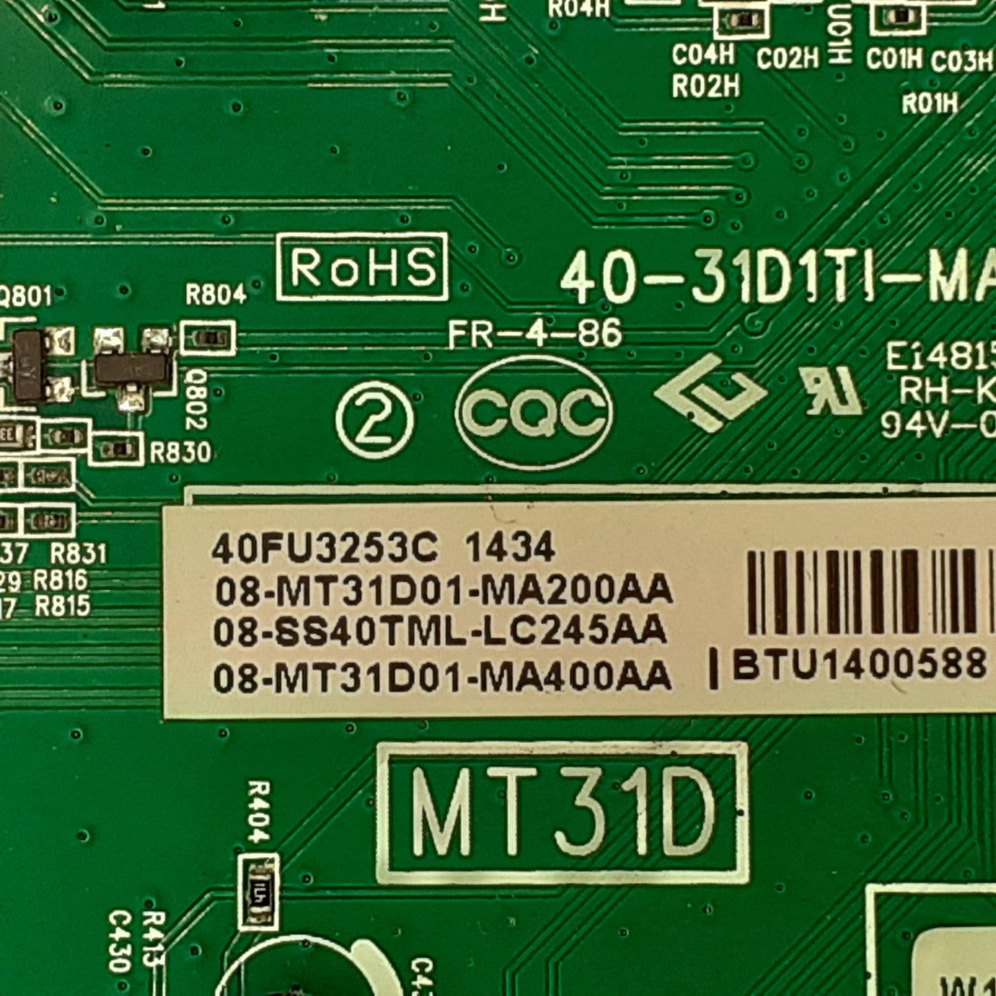 CARTE PRINCIPALE 08-MT31D01-MA200AA pour Télé THOMSON 40FU3253C