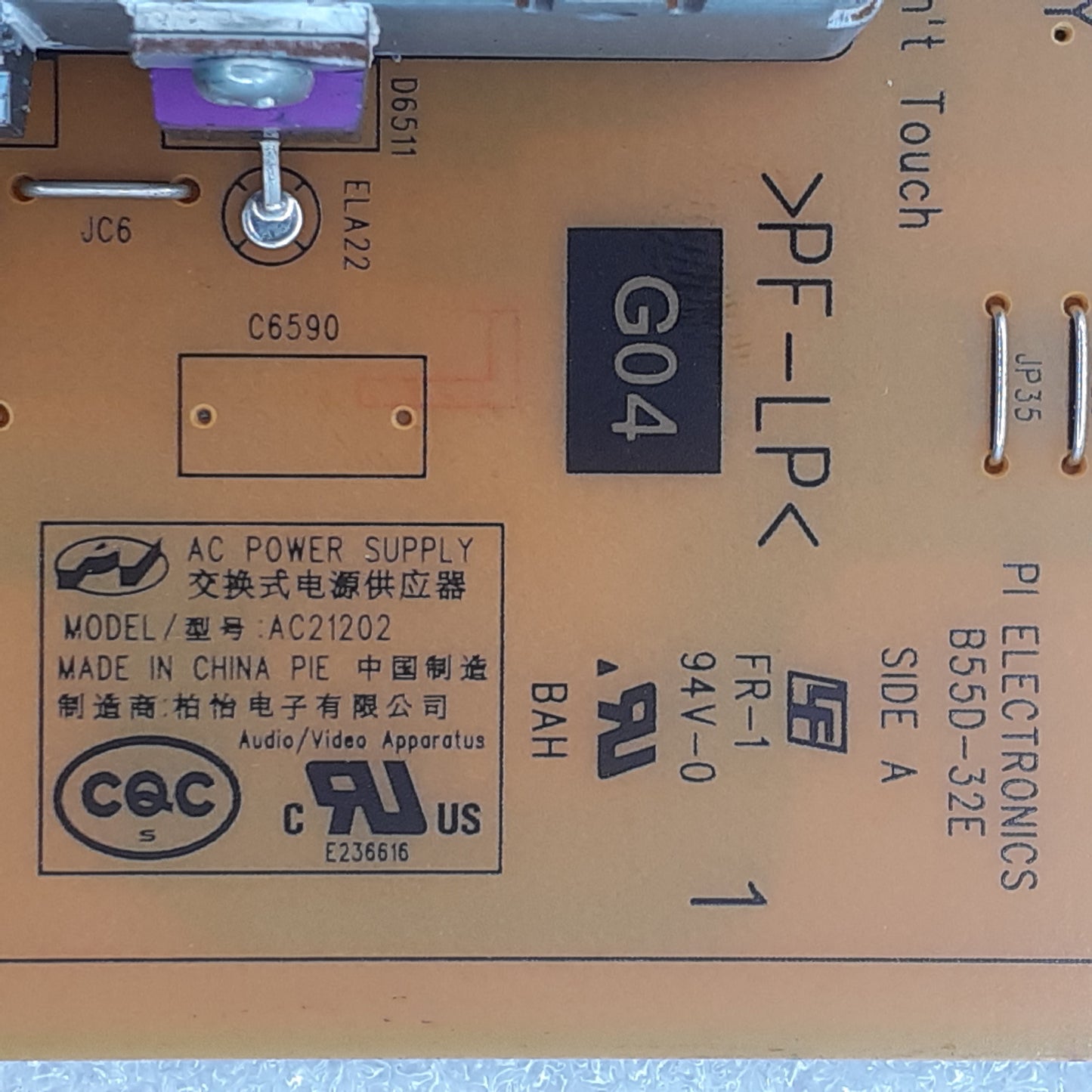 CARTE D'ALIMENTATION G04 / AC21202 pour Télé SONY  KD-55XH9096