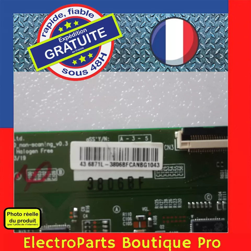 Carte T-CON LG 6870C-0532A pour télé BRANDT BAE43F5N