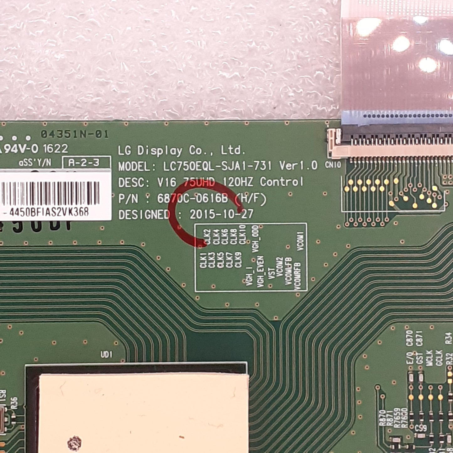 CARTE T-CON LG 6870c-0616b pour Télé SONY KD-75XD8505