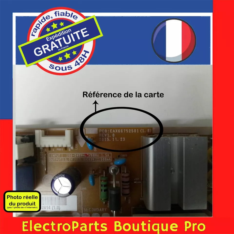 Carte d'alimentation LGP32D- 16CH1  EAX66752501 (1.8) REV1.0 pour télé LG 32LH530V