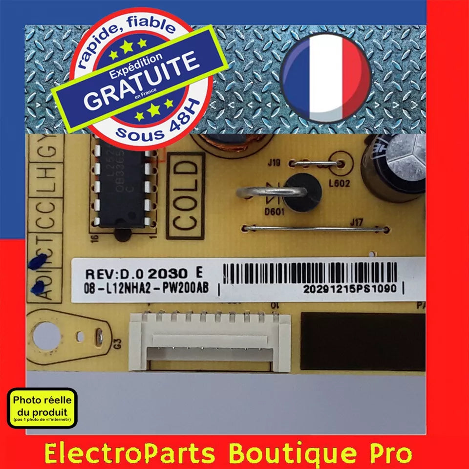 Carte d'alimentation  08-L12NHA2-PW200AB pour télé TCL 55EP660X1