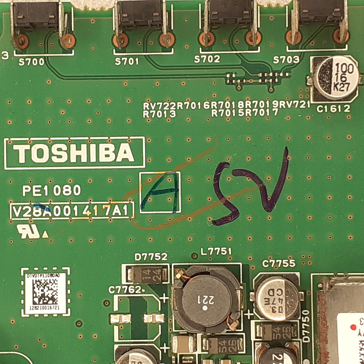 CARTE PRINCIPALE V28A001417A1 pour Télé TOSHIBA  55VL963