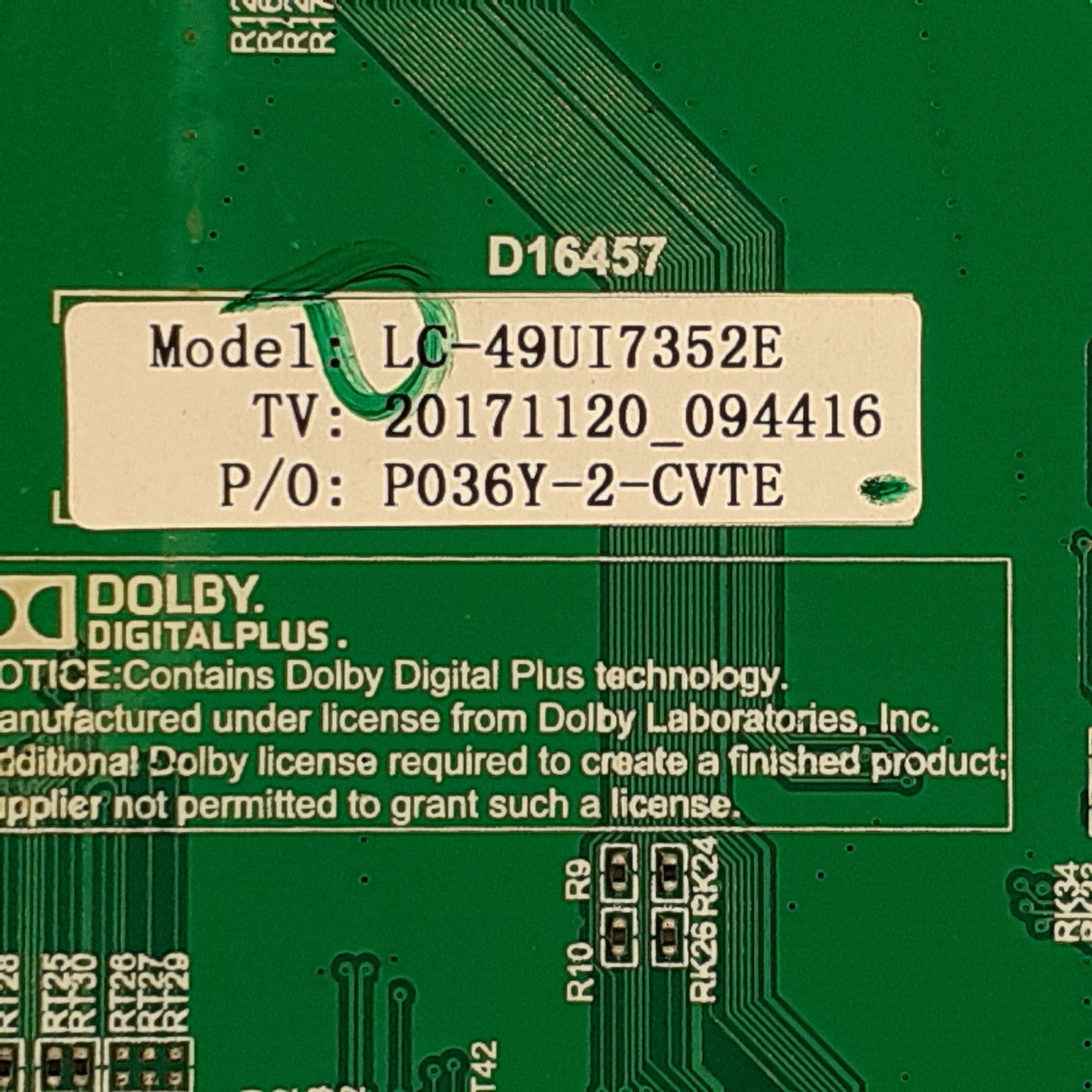 CARTE PRINCIPALE LC-49UI7352E / T.MS6488E.U703 pour Télé SHARP  LC-49UI7352E