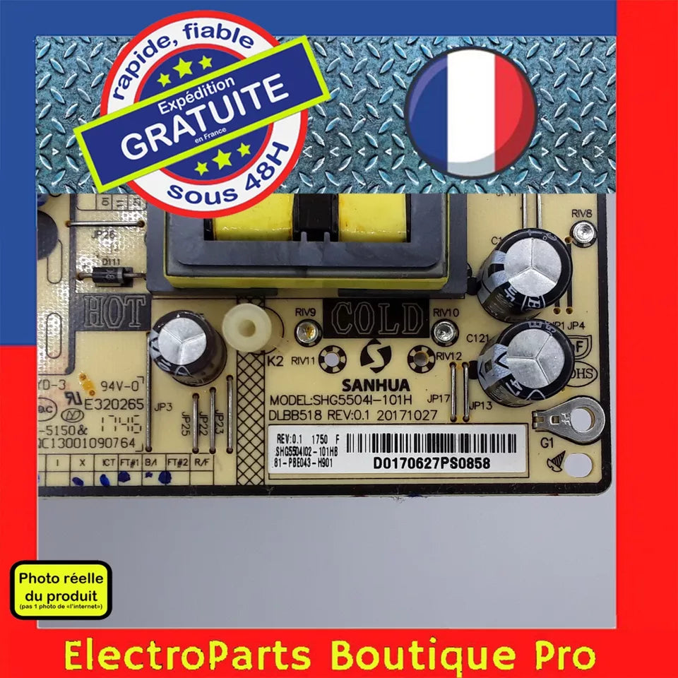 Carte d'alimentation SANHUA 81-PBE043-H901 pour télé STRONG SRT43UA6203