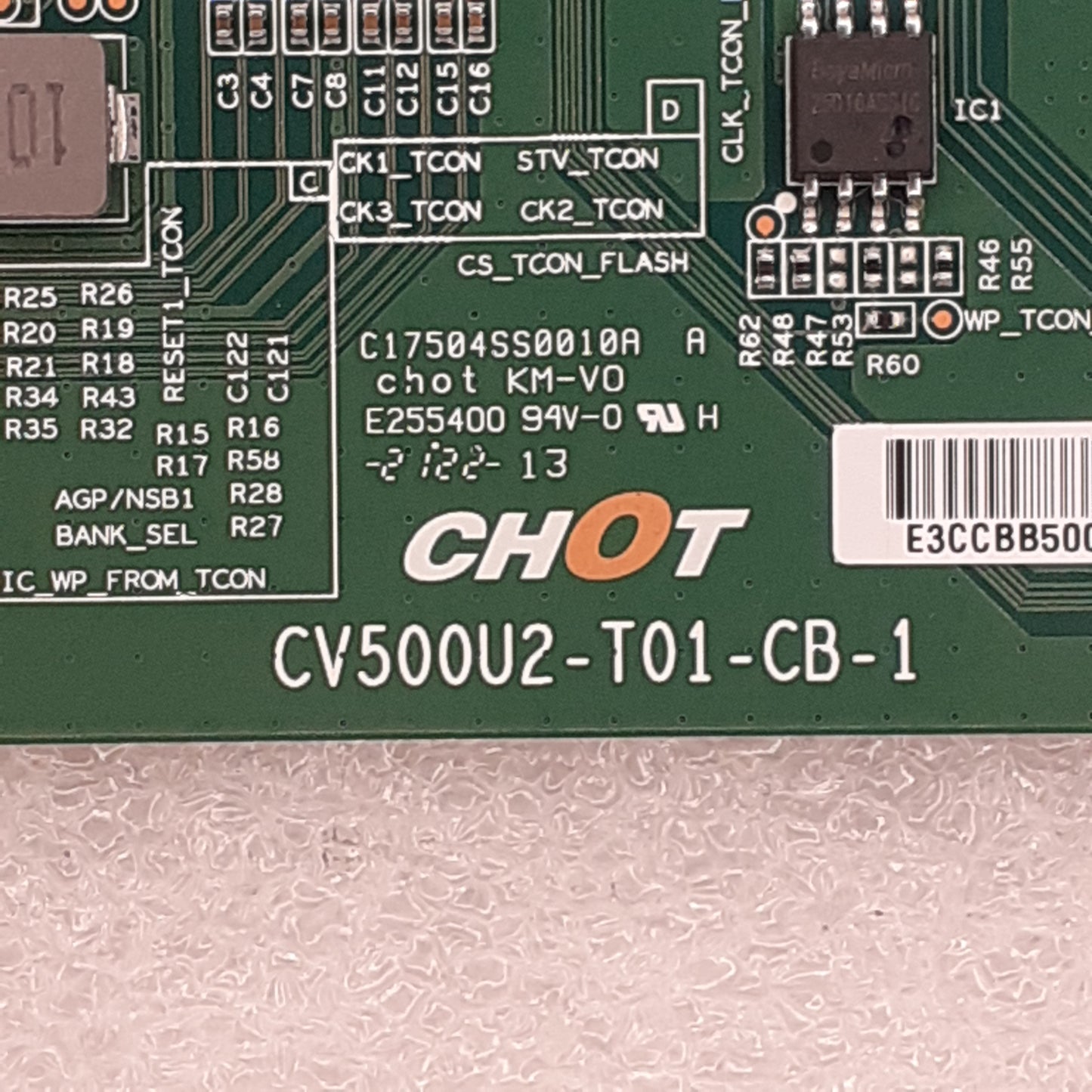 CARTE T-CON CHOT CV500U2-T01-CB-1 pour Télé PANASONIC  TX-50JX610E