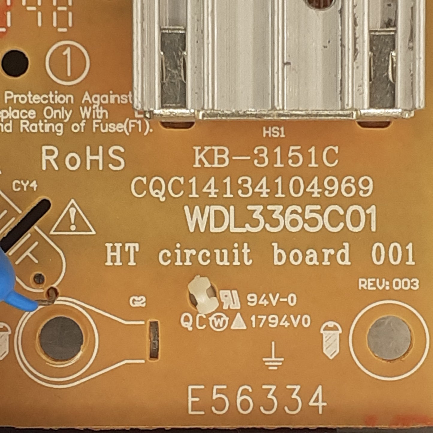 CARTE D'ALIMENTATION WDL3365C01 REV:003 pour moniteur IIYAMA G-MASTER GB3466WQSU-B1 / PL3466WQ