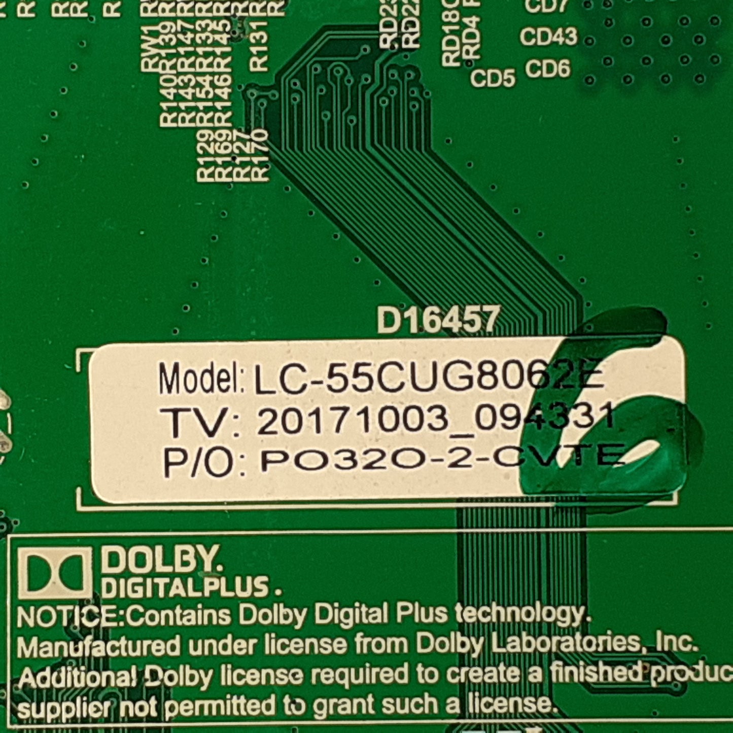 CARTE PRINCIPALE LSC550FN13 T.MS6488E.U703 pour Télé SHARP  LC-55CUG8062E